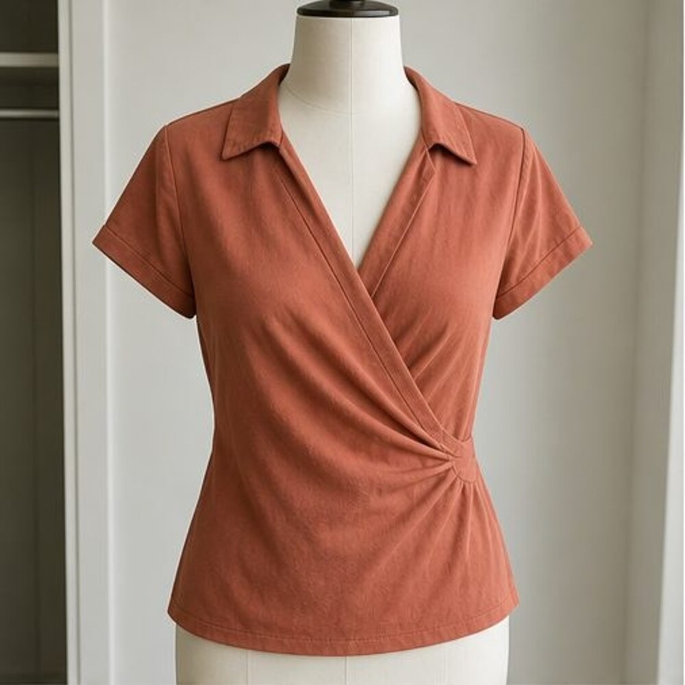 Rust Puff Sleeve Top